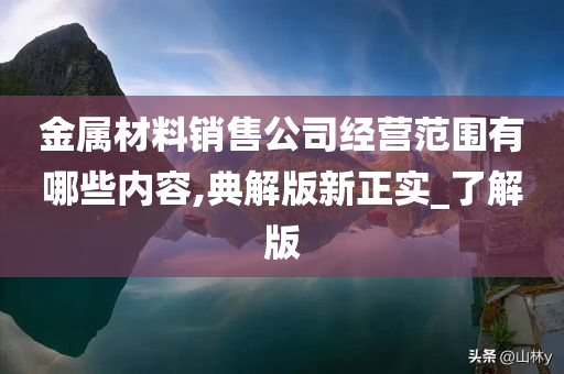 金属材料销售公司经营范围有哪些内容,典解版新正实_了解版