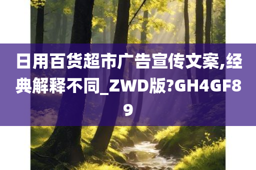 日用百货超市广告宣传文案,经典解释不同_ZWD版?GH4GF89