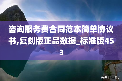 咨询服务费合同范本简单协议书,复刻版正品数据_标准版453