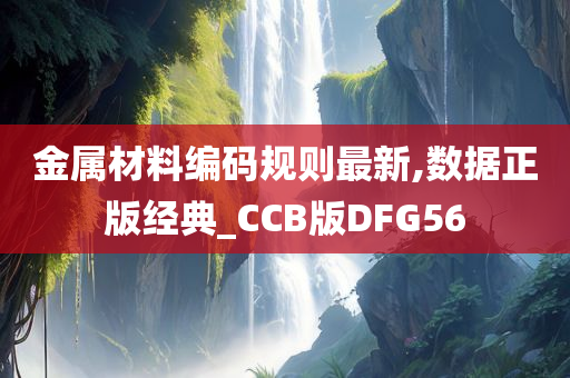 金属材料编码规则最新,数据正版经典_CCB版DFG56