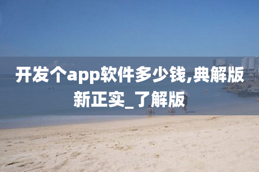 开发个app软件多少钱,典解版新正实_了解版