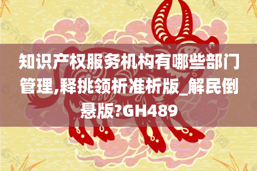 知识产权服务机构有哪些部门管理,释挑领析准析版_解民倒悬版?GH489