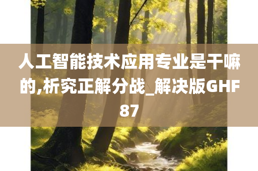 人工智能技术应用专业是干嘛的,析究正解分战_解决版GHF87