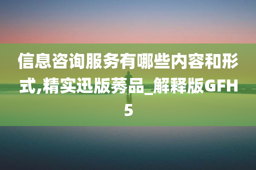 信息咨询服务有哪些内容和形式,精实迅版莠品_解释版GFH5