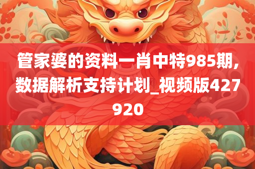 管家婆的资料一肖中特985期,数据解析支持计划_视频版427920