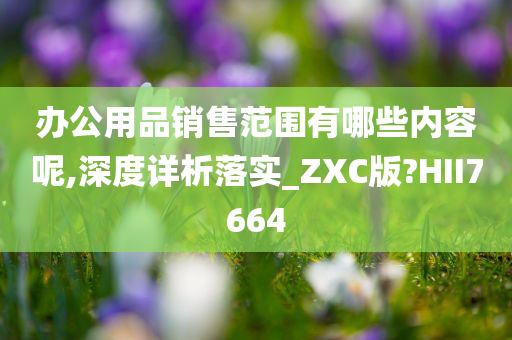 办公用品销售范围有哪些内容呢,深度详析落实_ZXC版?HII7664