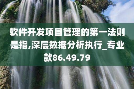 软件开发项目管理的第一法则是指,深层数据分析执行_专业款86.49.79