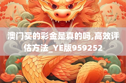 澳门买的彩金是真的吗,高效评估方法_YE版959252