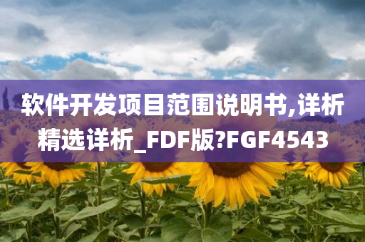 软件开发项目范围说明书,详析精选详析_FDF版?FGF4543