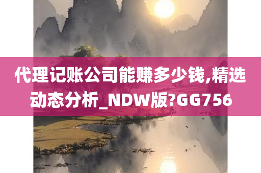 代理记账公司能赚多少钱,精选动态分析_NDW版?GG756