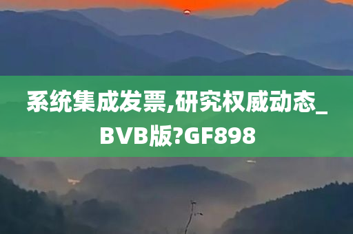 系统集成发票,研究权威动态_BVB版?GF898