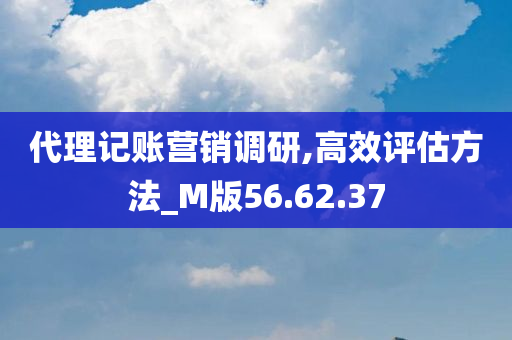 代理记账营销调研,高效评估方法_M版56.62.37