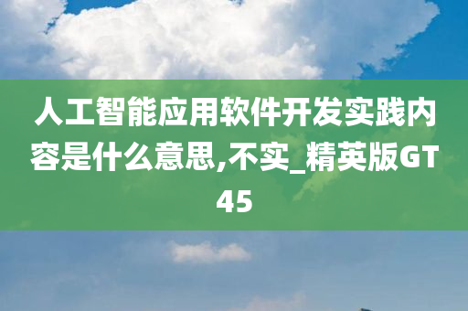 人工智能应用软件开发实践内容是什么意思,不实_精英版GT45