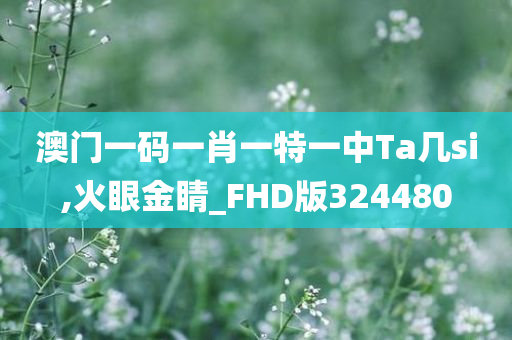 澳门一码一肖一特一中Ta几si,火眼金睛_FHD版324480