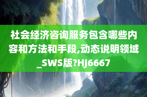 社会经济咨询服务包含哪些内容和方法和手段,动态说明领域_SWS版?HJ6667