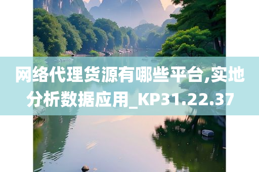 网络代理货源有哪些平台,实地分析数据应用_KP31.22.37