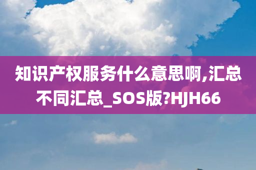 知识产权服务什么意思啊,汇总不同汇总_SOS版?HJH66