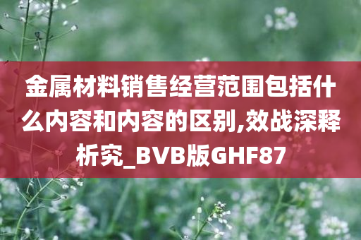 金属材料销售经营范围包括什么内容和内容的区别,效战深释析究_BVB版GHF87