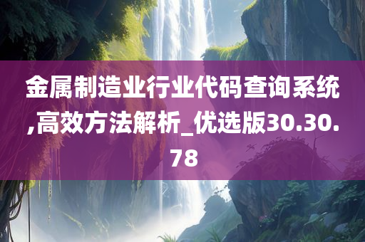 金属制造业行业代码查询系统,高效方法解析_优选版30.30.78