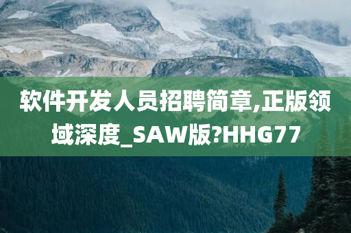 软件开发人员招聘简章,正版领域深度_SAW版?HHG77