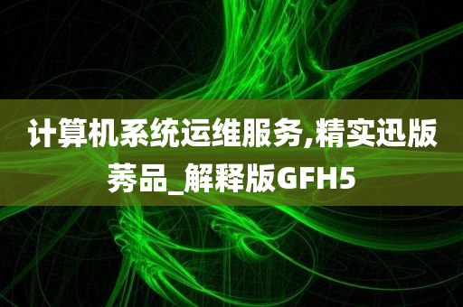 计算机系统运维服务,精实迅版莠品_解释版GFH5