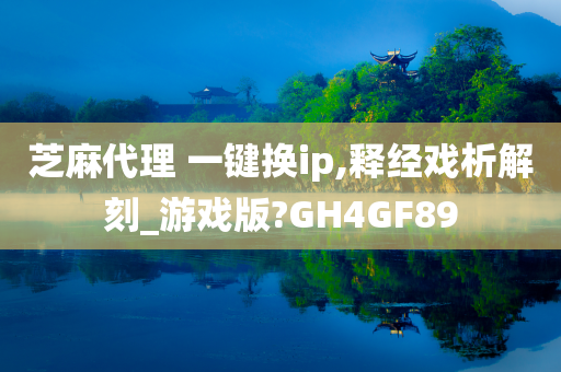 芝麻代理 一键换ip,释经戏析解刻_游戏版?GH4GF89