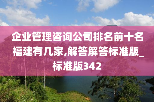 企业管理咨询公司排名前十名 福建有几家,解答解答标准版_标准版342