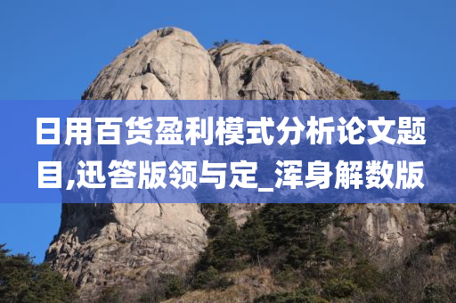 日用百货盈利模式分析论文题目,迅答版领与定_浑身解数版