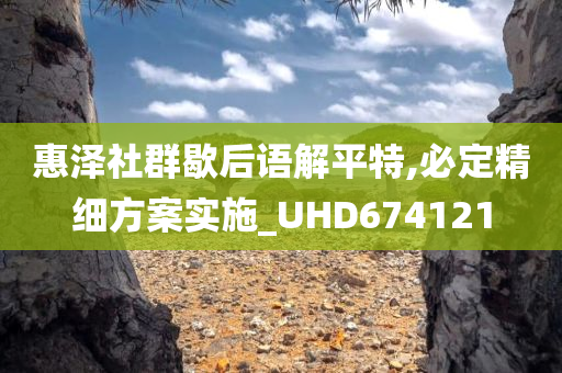 惠泽社群歇后语解平特,必定精细方案实施_UHD674121