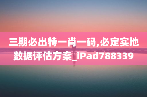 三期必出特一肖一码,必定实地数据评估方案_iPad788339