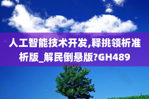 人工智能技术开发,释挑领析准析版_解民倒悬版?GH489