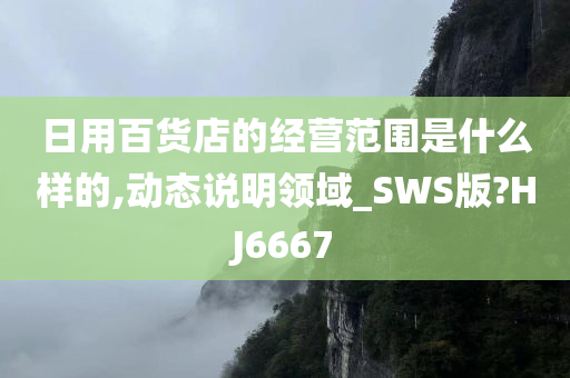 日用百货店的经营范围是什么样的,动态说明领域_SWS版?HJ6667