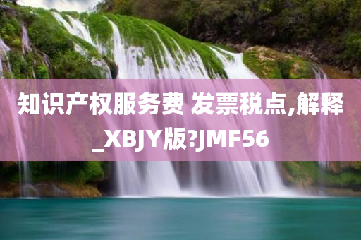 知识产权服务费 发票税点,解释_XBJY版?JMF56