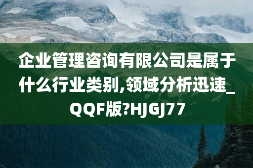 企业管理咨询有限公司是属于什么行业类别,领域分析迅速_QQF版?HJGJ77