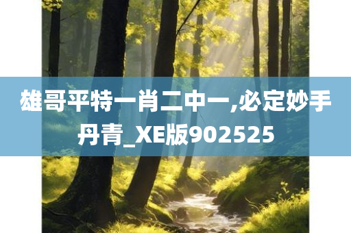 雄哥平特一肖二中一,必定妙手丹青_XE版902525