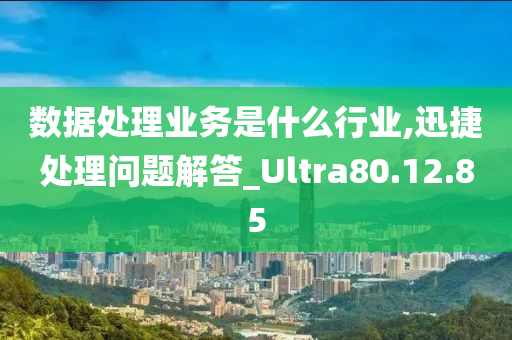 数据处理业务是什么行业,迅捷处理问题解答_Ultra80.12.85