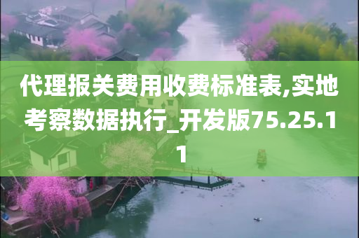 代理报关费用收费标准表,实地考察数据执行_开发版75.25.11