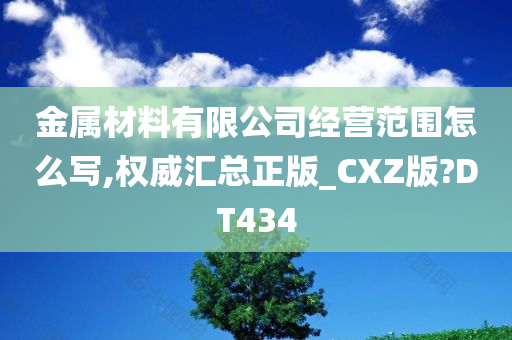 金属材料有限公司经营范围怎么写,权威汇总正版_CXZ版?DT434