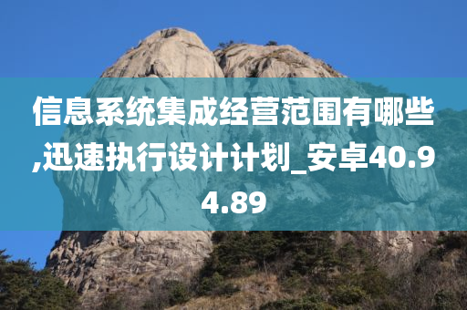 信息系统集成经营范围有哪些,迅速执行设计计划_安卓40.94.89