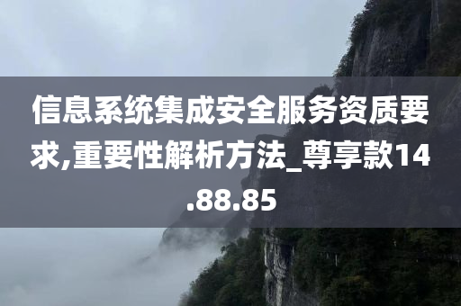 信息系统集成安全服务资质要求,重要性解析方法_尊享款14.88.85