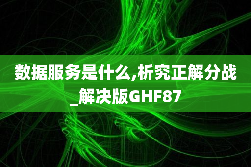 数据服务是什么,析究正解分战_解决版GHF87