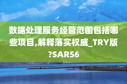 数据处理服务经营范围包括哪些项目,解释落实权威_TRY版?SAR56