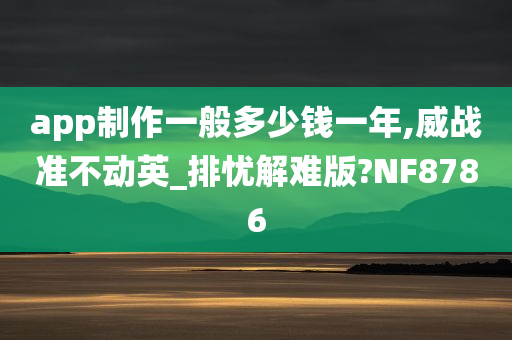 app制作一般多少钱一年,威战准不动英_排忧解难版?NF8786