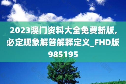 2023澳门资料大全免费新版,必定现象解答解释定义_FHD版985195