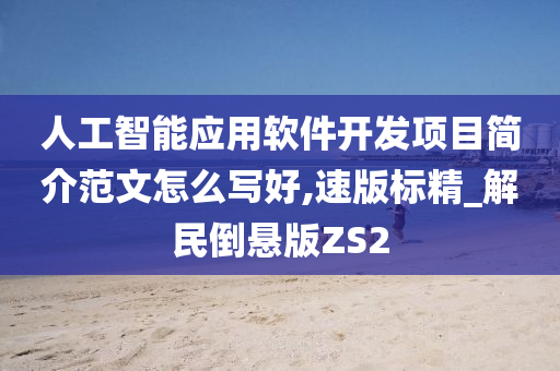 人工智能应用软件开发项目简介范文怎么写好,速版标精_解民倒悬版ZS2