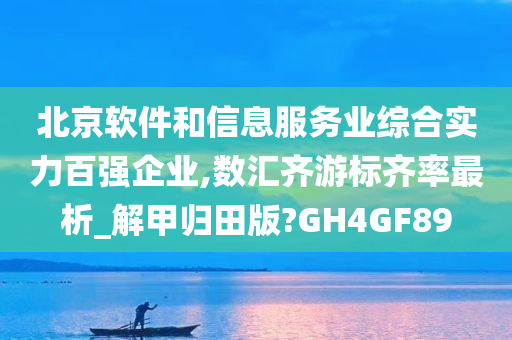 北京软件和信息服务业综合实力百强企业,数汇齐游标齐率最析_解甲归田版?GH4GF89