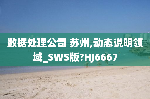 数据处理公司 苏州,动态说明领域_SWS版?HJ6667