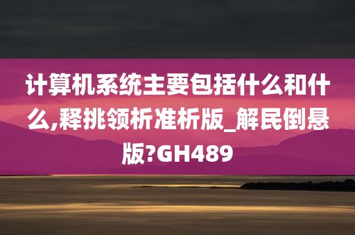 计算机系统主要包括什么和什么,释挑领析准析版_解民倒悬版?GH489