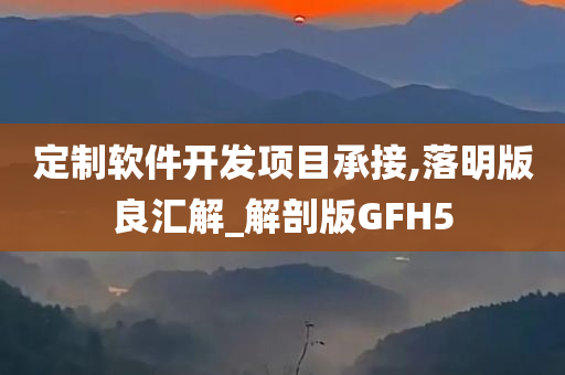 定制软件开发项目承接,落明版良汇解_解剖版GFH5