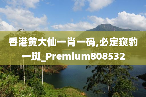 香港黄大仙一肖一码,必定窥豹一斑_Premium808532